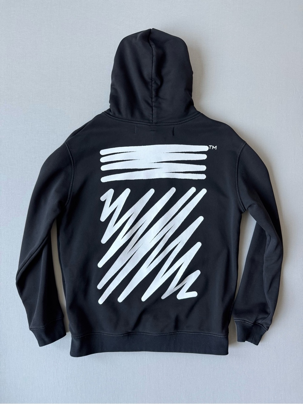 Off-White c/o Virgil Abloh Hoodie with Pink Hex Logo and White Scribble Back - Picture 2 of 9